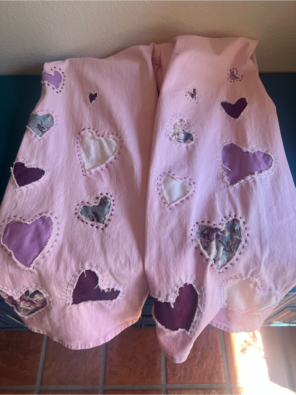 Hand stitched hearts jeans size 6 - Picture 10 of 16